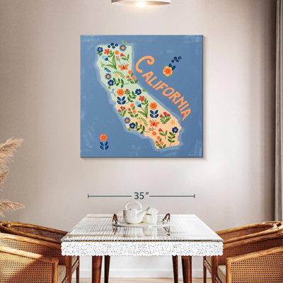 Aliaz Floral State Map - California