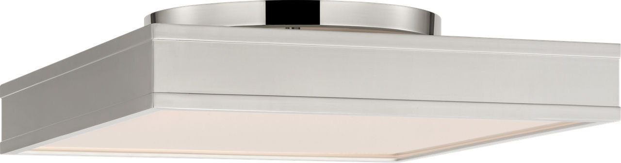 Radcliff Single Light Flush Mount, Polished Nickel, 4" H x 16" W x 16" D