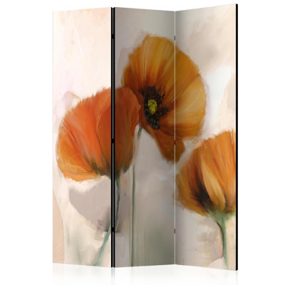 Greti 135cm W x 172cm H 3 - Panel Solid Wood Folding Room Divider