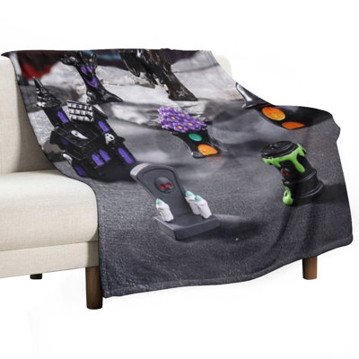 Jeté en flanelle de luxe sur le thème de l'Halloween (1), couverture douce et chaude pour le canapé-lit du salon