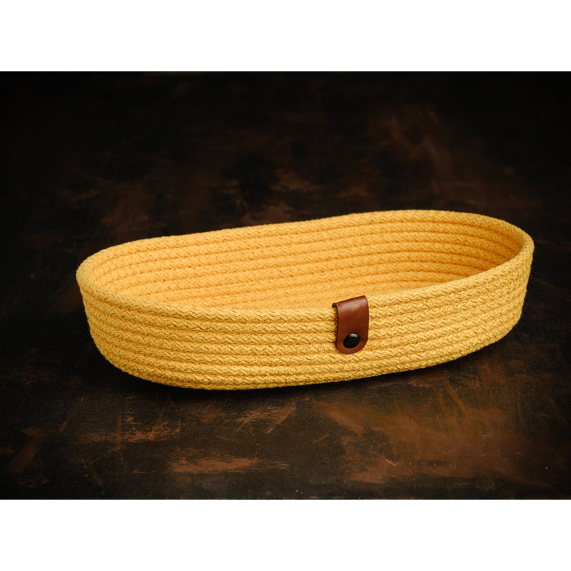 Latitude Run Cotton Decorative Basket, Yellow