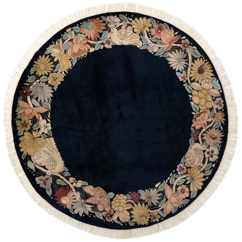 Round Jacoby Navy Blue Rug