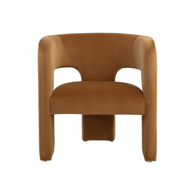 Lounge Chair, Gold Polyester