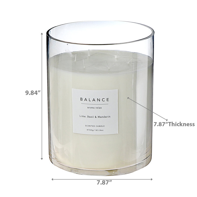 Bougie en verre 4 lumières sans parfum, Pot de 165,8 oz