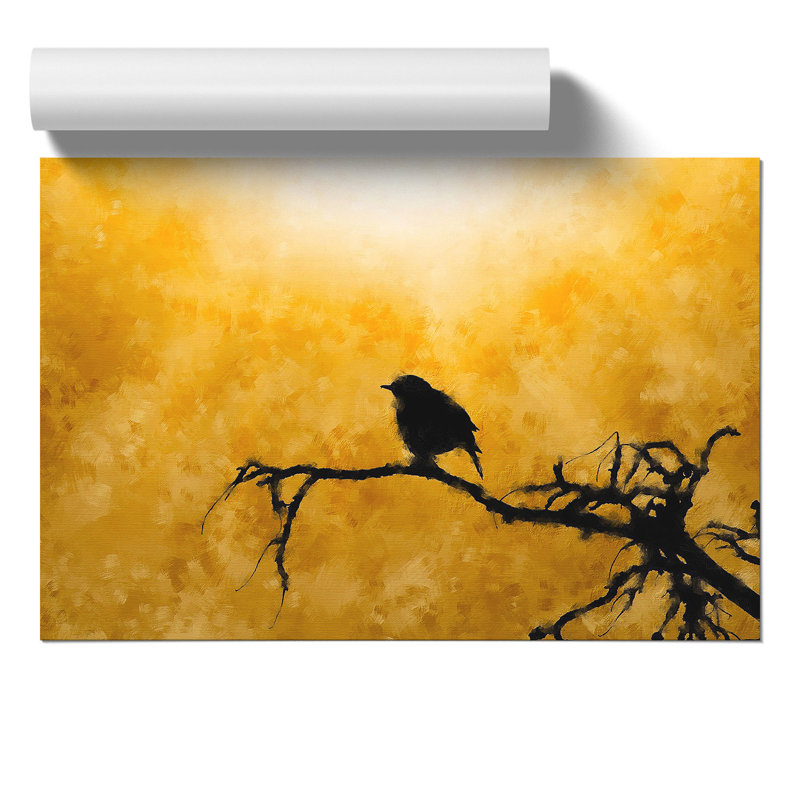 Bird at Sunset Painting - Frameless Print, 30cm H x 42cm W x 0.1cm D