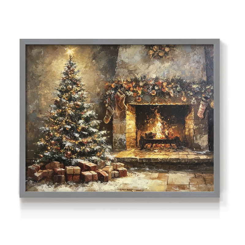 Art de Noël - CCVV - Reproduction encadrée - Restickable, H 22 po x l 28 po, Gris
