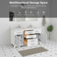 Meuble-lavabo autoportant avec cadre en bois massif 60 po et meuble-lavabo autoportant avec 2 lavabos supérieurs