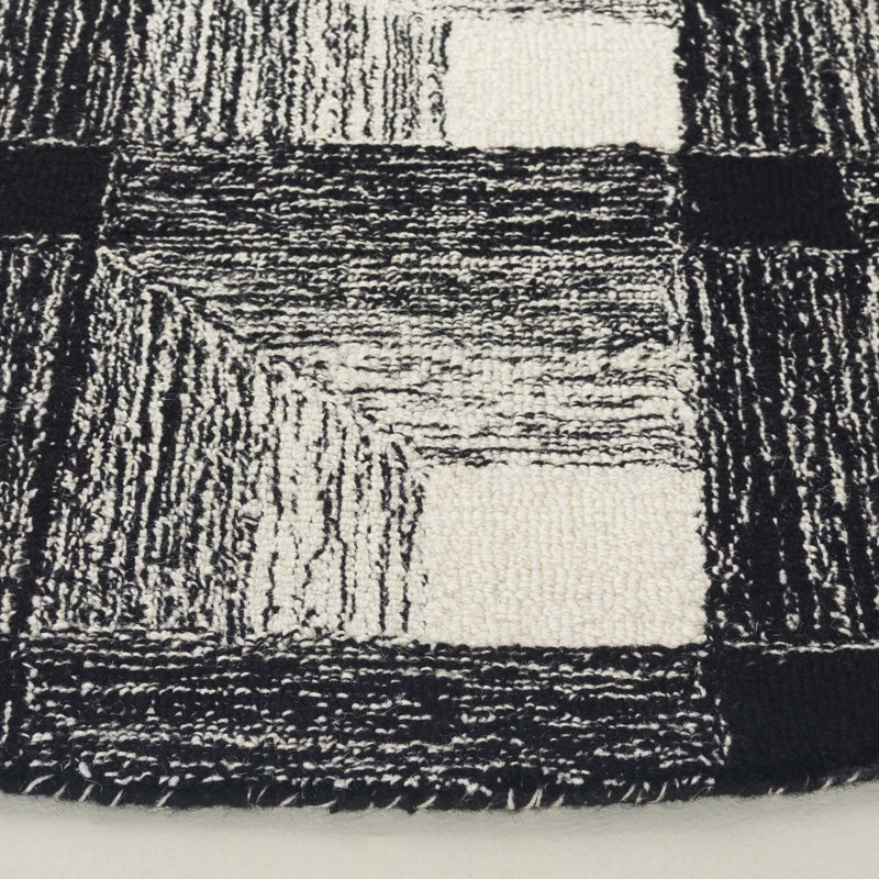 Robbie Wool Geometric Indoor Rug, Round 6'