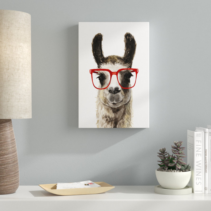 Hip Llama I - Painting, 46cm H x 30cm W x 3.8cm D, Wrapped Canvas