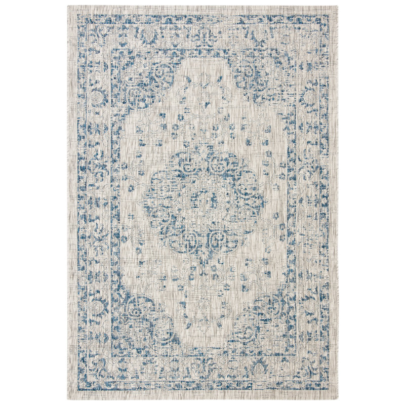 Amedee Performance Oriental Indoor/Outdoor Area Rug, Rectangle 4' x 5'7"