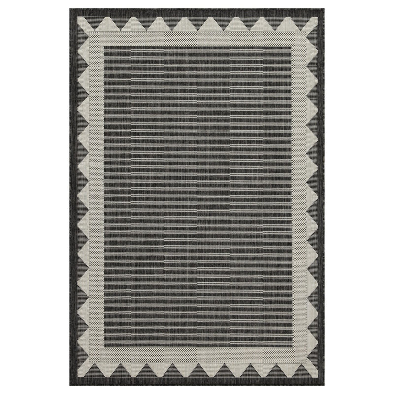 Sunshine GC_HAR2014 Anthracite. Indoor/Outdoor Area Rug, Rectangle 5'3" x 7'3"