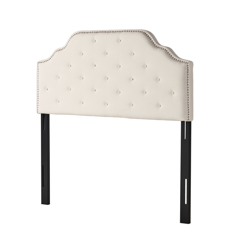 Grande et grande tête de lit, tissu de couleur, bouton avec décoration en point de losange, têtes de clou élégantes pour un motif tendance de chambre à coucher,
