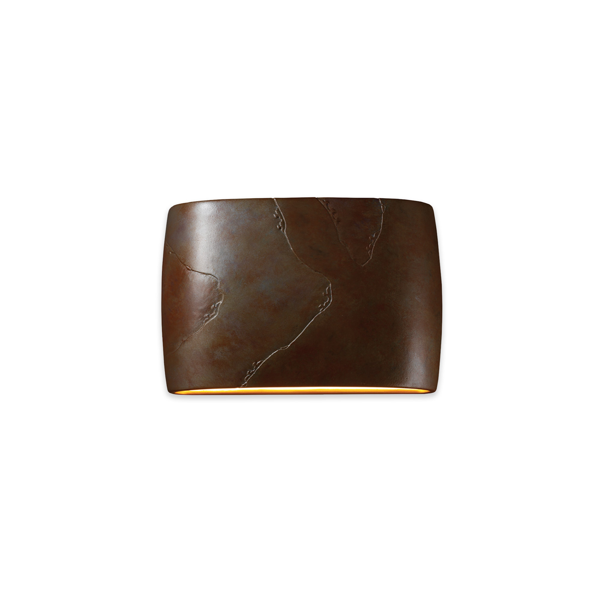 Logan Outdoor Ceramic Wall Light, LED, 9.75" H x 16" W x 4" D, Tierra Red Slate