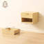 Floating Nightstands Set of 2 Wall-Mounted Bedside Tables Oak 40x34x29cm Fluted Drawer Open Shelf Soft-Close