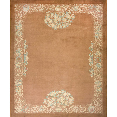 Tapis chinois antique en laine nouée - Art Déco