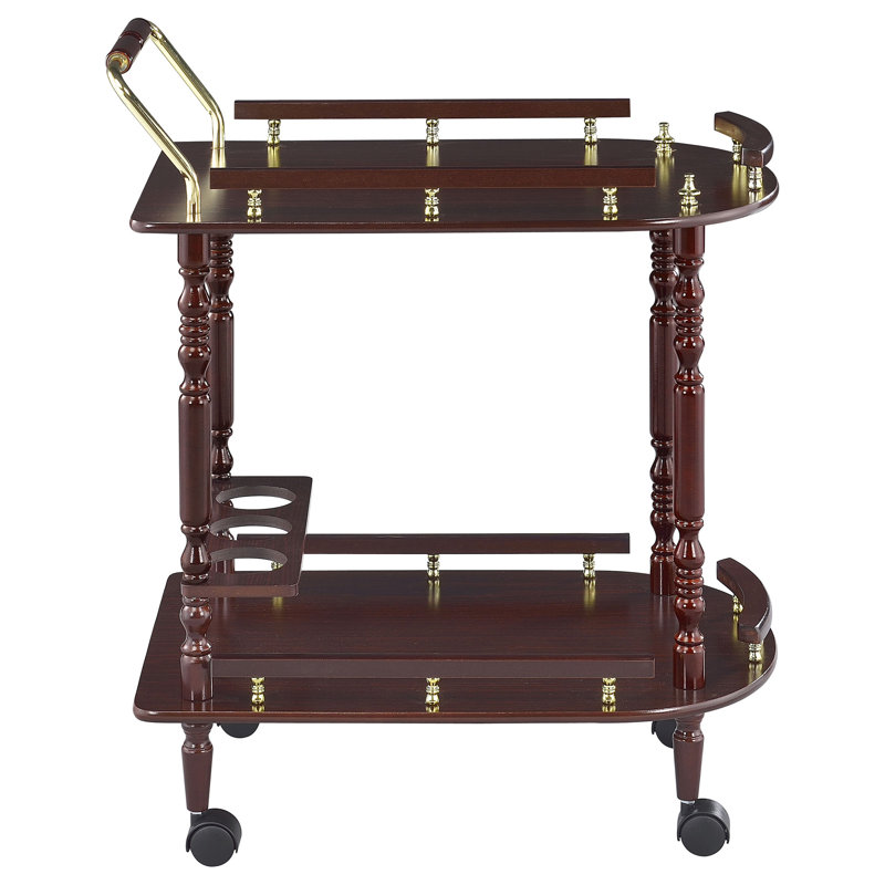 Chariot de service à 2 tablettes Merlot and Brass