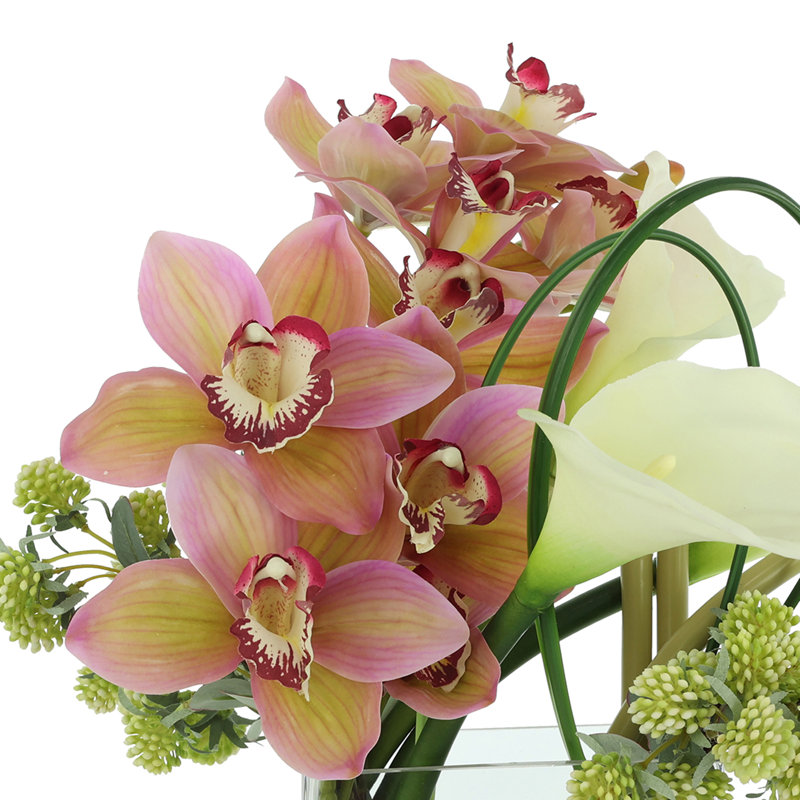 Primrue Polysilk Orchid Arrangement in Vase & Reviews | Wayfair