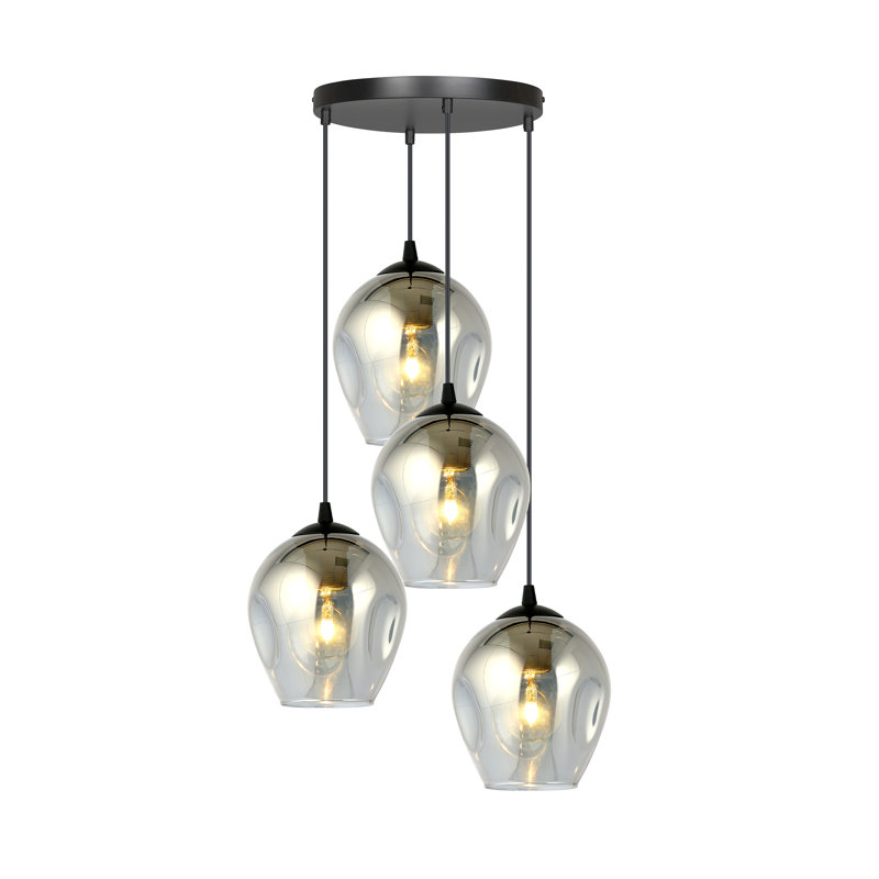 Cadi-Grace 4 - Light Black Cluster Pendant, Graphite
