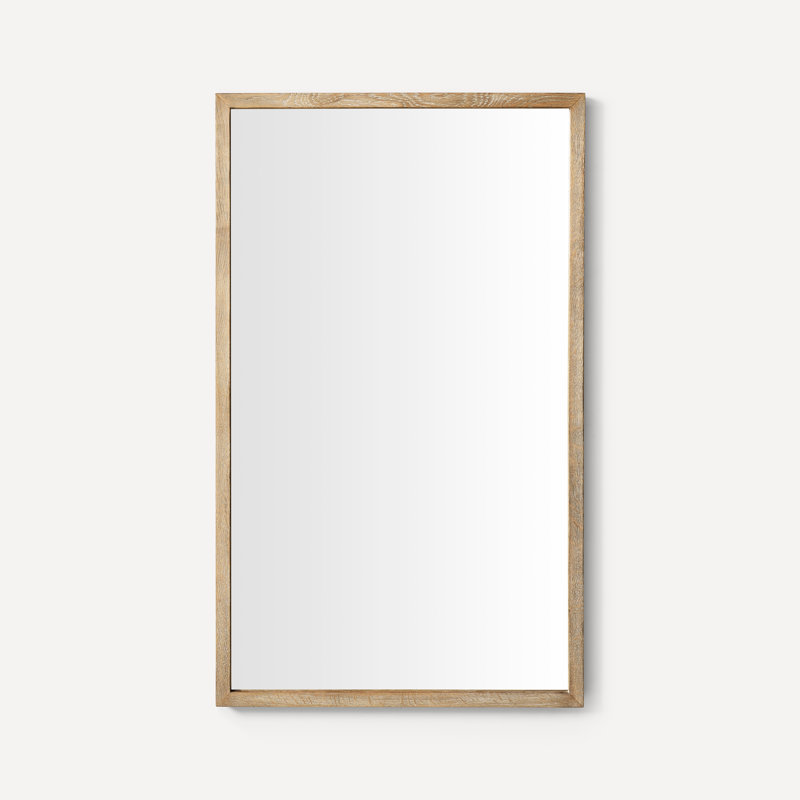 Traditional Accent Mirror, 30" x 24", Light Brown