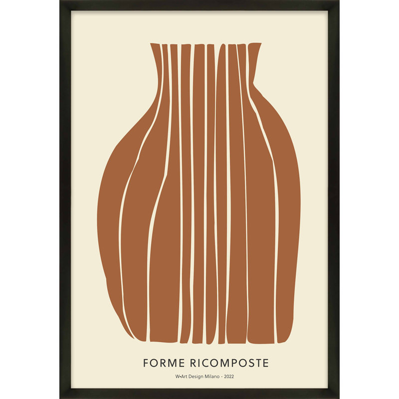 Compostion In Umber Print, Black Framed Paper, 20" H x 14" W x 1.25" D