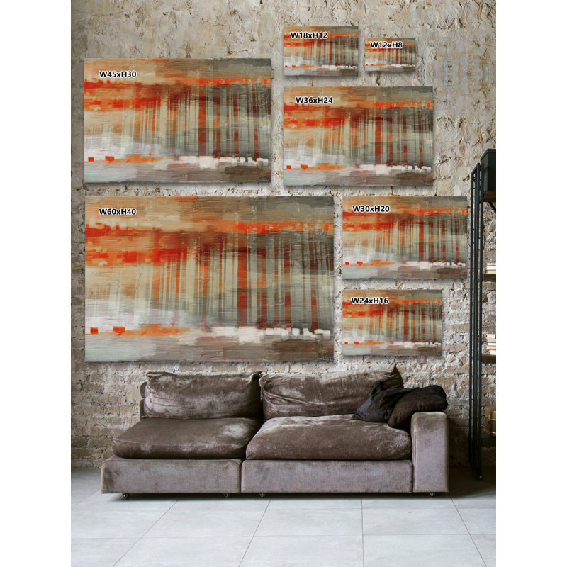 «Butter Fields» par Parvez Taj - peinture sur toile tendue, H 16 po x l 24 po x P 1,5 po