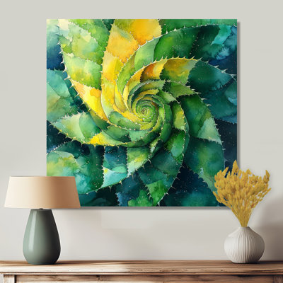 Geometric Spiral Aloe Leaf Succulent III - Floral Wall Decor
