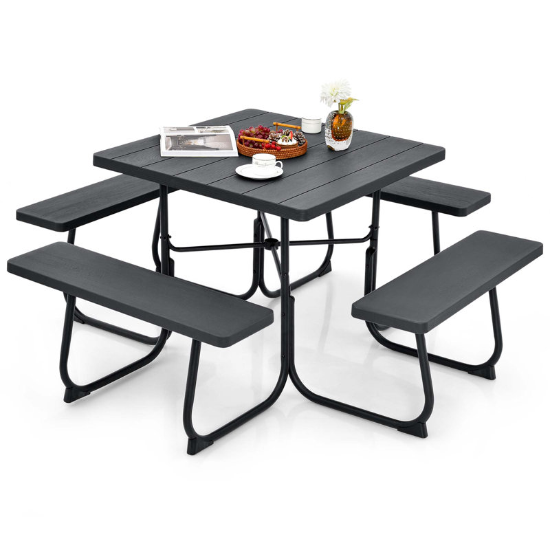 Table de pique-nique extérieure pour restaurant L 35 po Biaca, Noir