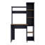 Bureau d'écriture Versalles, bureau de studio ou de bureau moderne, deux tablettes supérieures et cinq tablettes ouvertes latérales pour l'organisation de livres