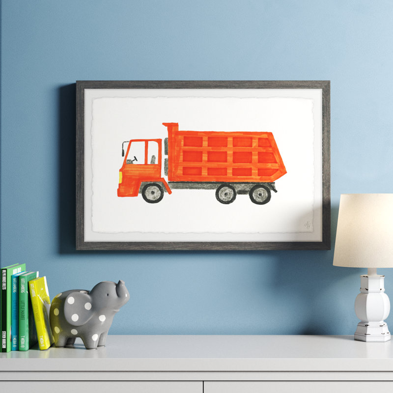 Blom Dump Truck, reproduction encadrée, H 20 po x l 30 po x P 1,5 po