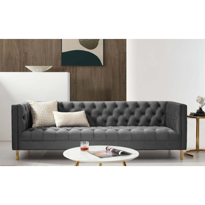 Delight Tufted Button Performance Velvet Sofa