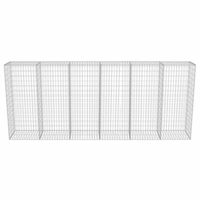 Gabion Wall with Covers Galvanized Steel 118 x 19.7 x 59 in Landscape Retaining Wall Basket