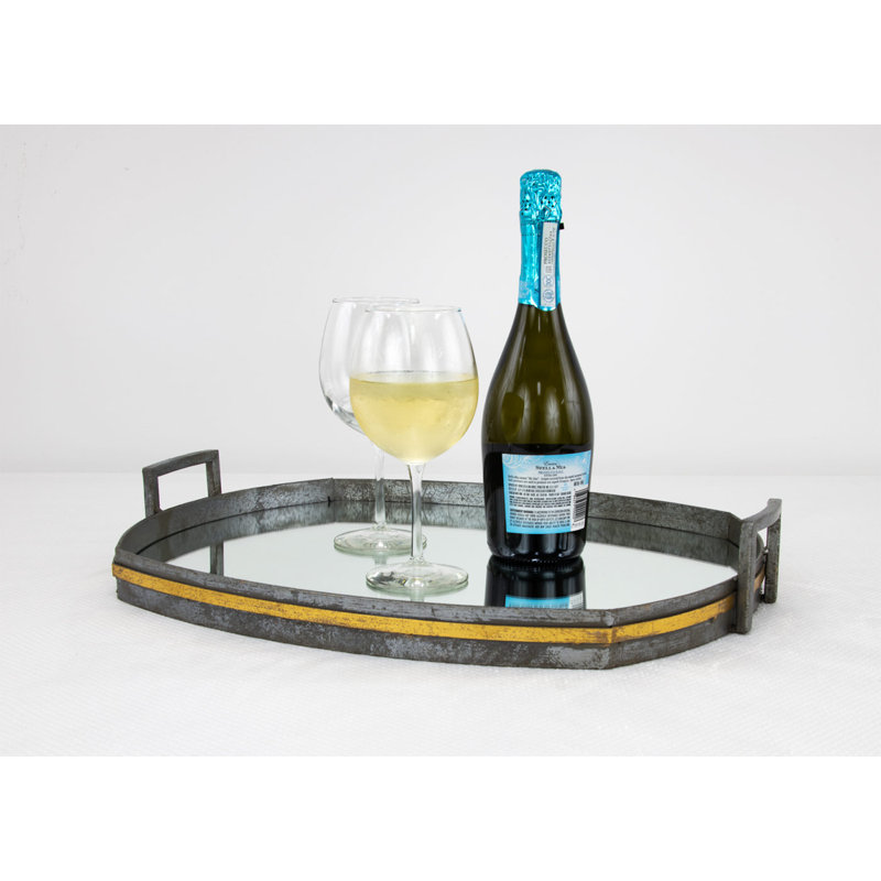 Santiago Decorative Tray, Gray/Gold