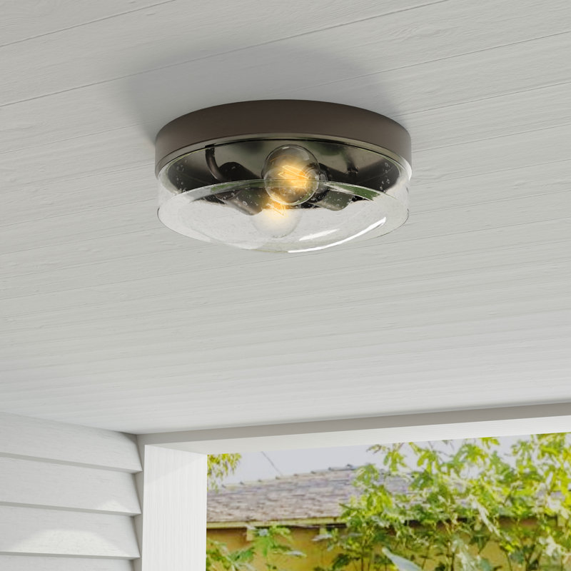 Glass Flush Mount, Architectural Bronze