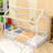 Metal House Shaped Bed With Fence-68487687-68487680