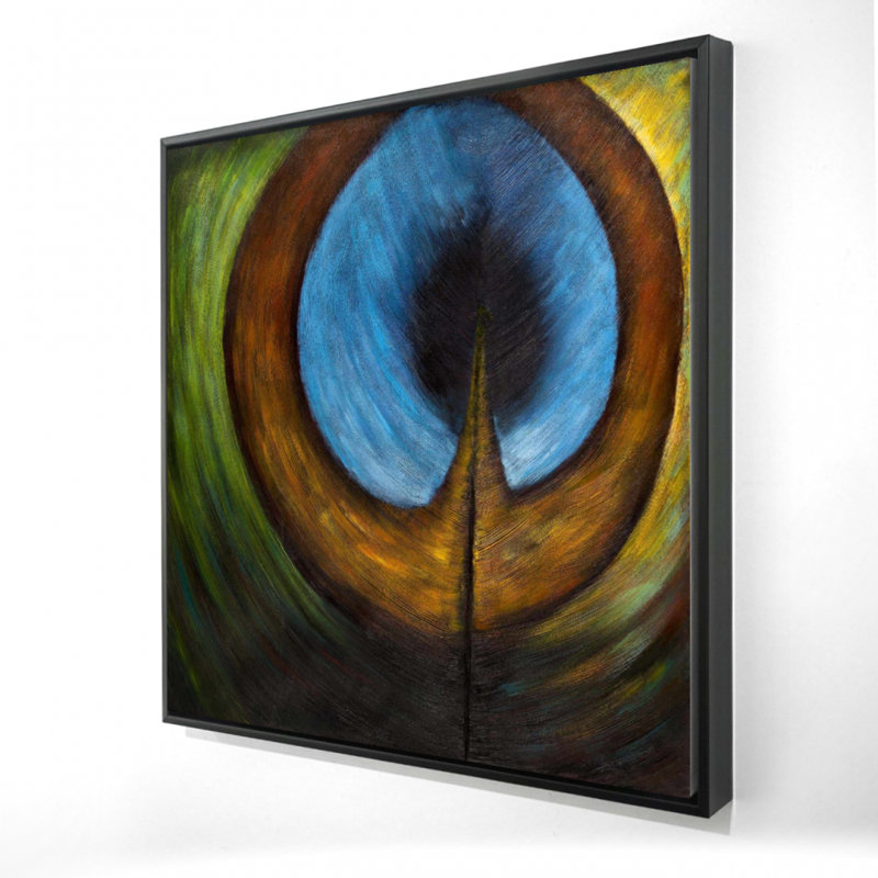 " Peacock Feather Center ", 24" H x 24" W