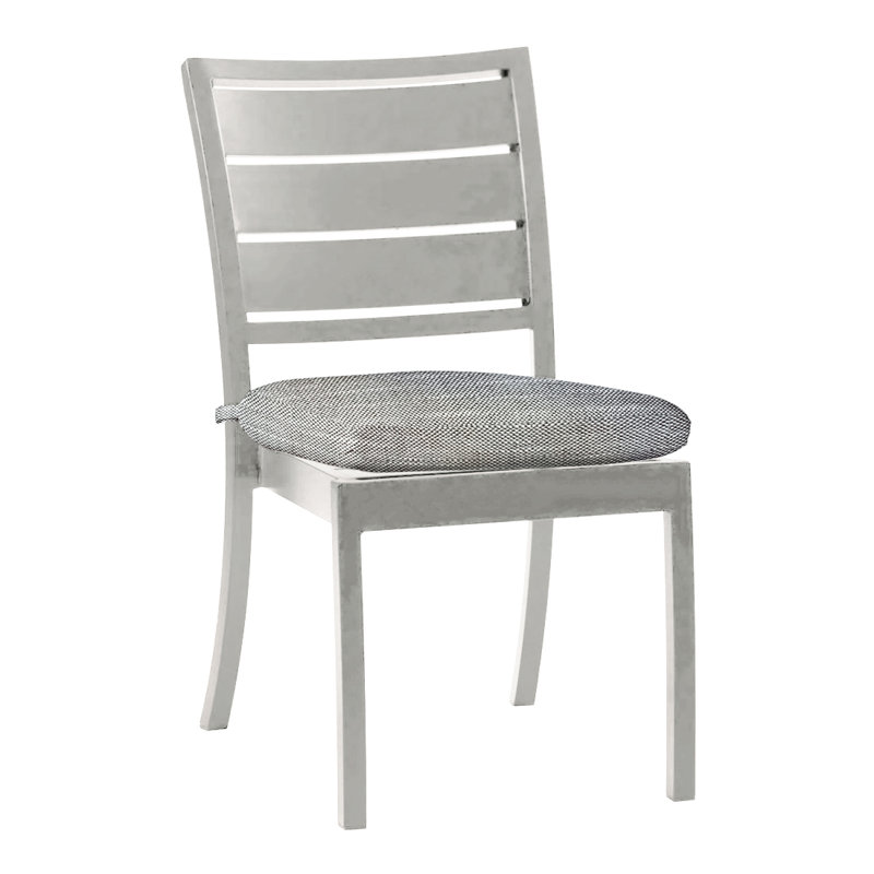 Chaise d'appoint en aluminium Charleston - Huître, Huître, Argent Rollo, Pas de soudure