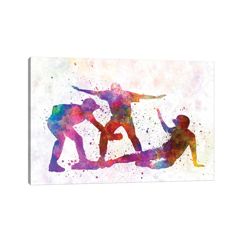 Baseball Players III by Paul Rommer - Wrapped Canvas Painting, 30.48cm H x 45.72cm W x 1.91cm