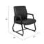 Fauteuil d'invité, vinyle antimicrobien noir, structure de base traîneau