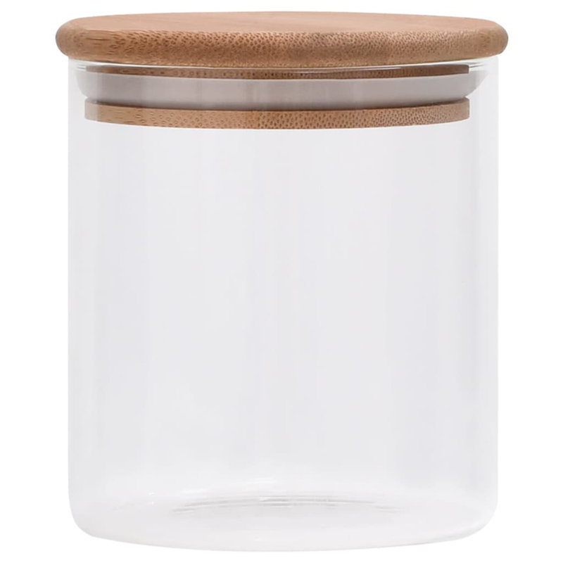 Glass Canister - Set of 6, 6.49cm H x 10.43cm W x 10.43cm D