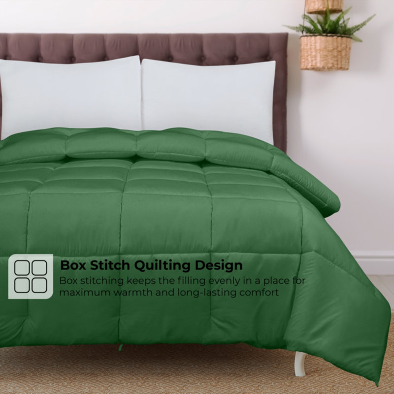 Édredon en microfibre , Vert, Édredon simple très long
