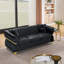 Modern Sofas, 83.5 Inch Black Velvet Gold Metal Trim For Home