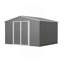 Remise de rangement extérieure 10 pi x 8 pi, remise en métal toutes saisons avec portes verrouillables, remise à outils pour le jardin, le patio, la cour, la pelouse, gris