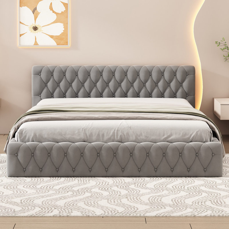 Campagna Upholstered Bed, in Grey