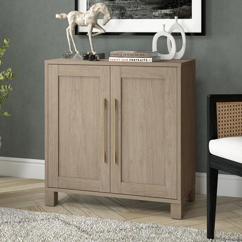 Oridatown 2 - Door Rectangle Accent Cabinet, Antiqued Grey Oak