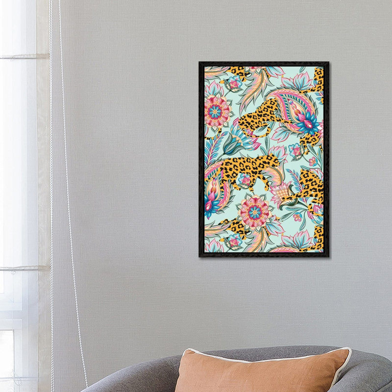 May The Jungle Be With You - Print on Canvas, Black Framed, 66.04 cm H x 45.72 cm W