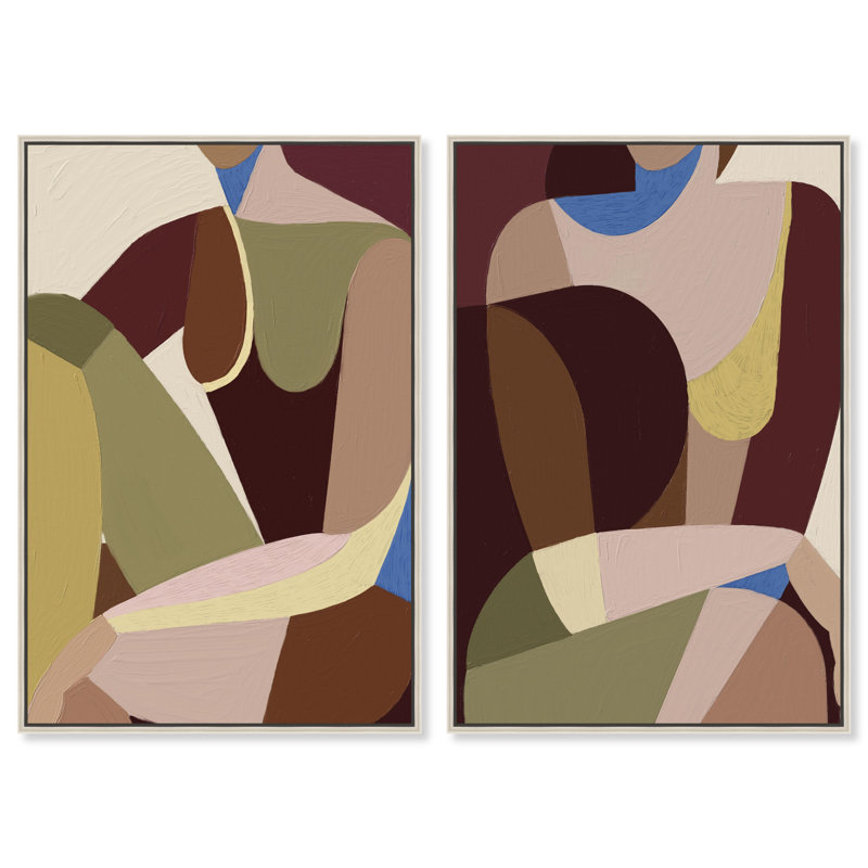 Body Studio Set Abstract Canvas Print by Oliver Gal, Black Frame, 10 x 15, 25"H x 37"W, Silver Floater Frame