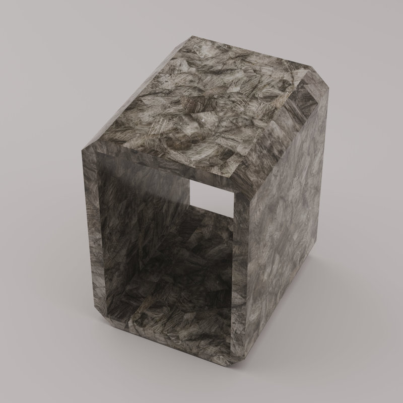 Monogramme End Table, Smoky Quartz