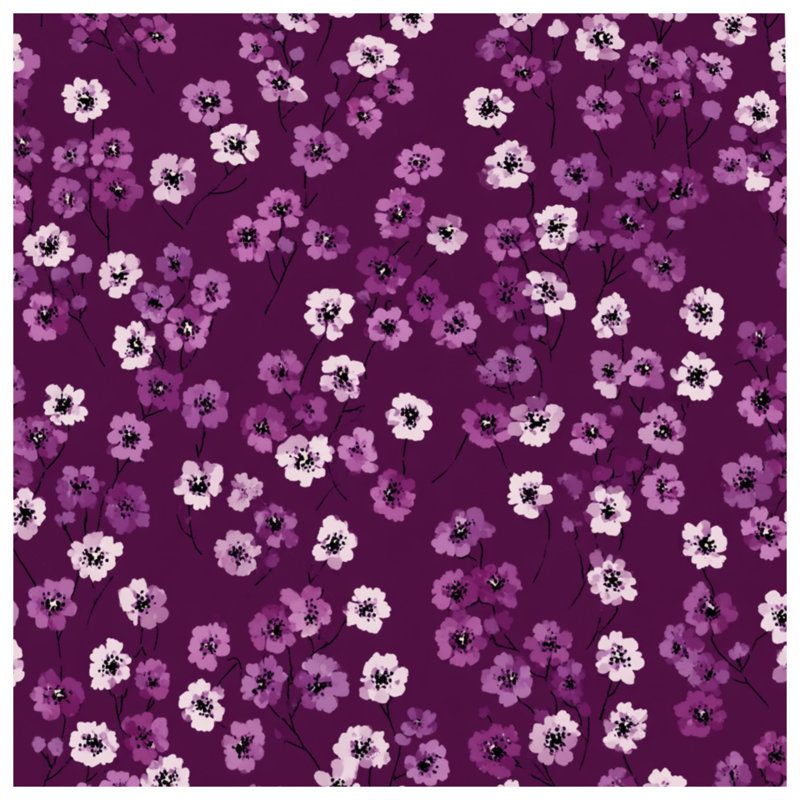 Fleurs édredon floral édredon chic décontracté, Édredon grand, White/Purple Floral