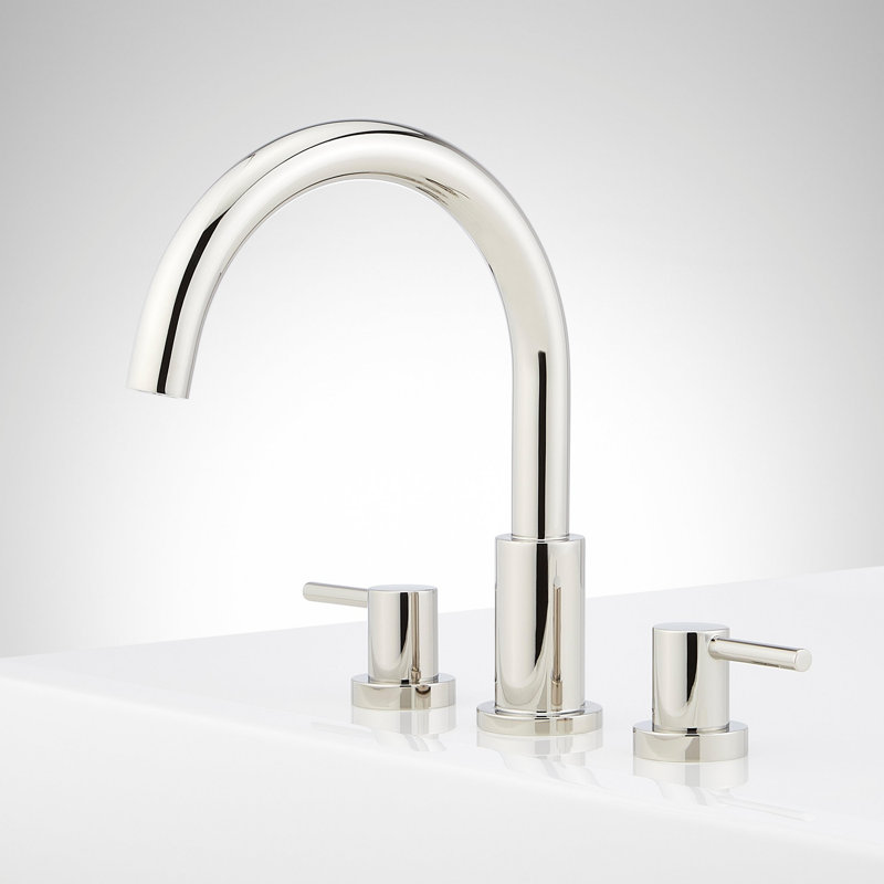 Lexia Deck Mounted Roman Tub Filler Faucet, Polished Nickel