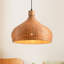 Luminaire suspendu à 1 lumière en bambou naturel tissé à la main 18 po à intensité variable Boho